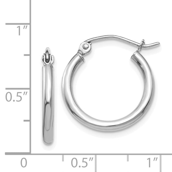 14KT White Gold 17X2MM Hoop Earrings