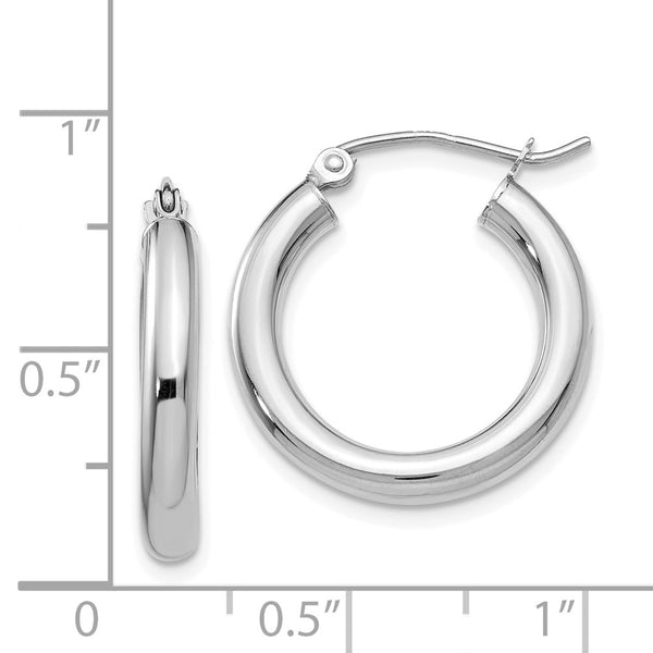 14KT White Gold 20X3MM Hoop Earrings