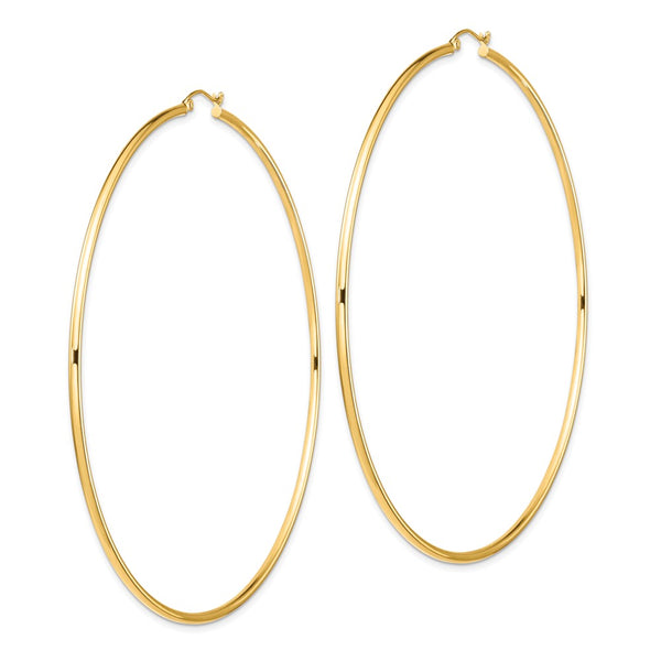 14KT Yellow Gold 90X2MM Hoop Earrings