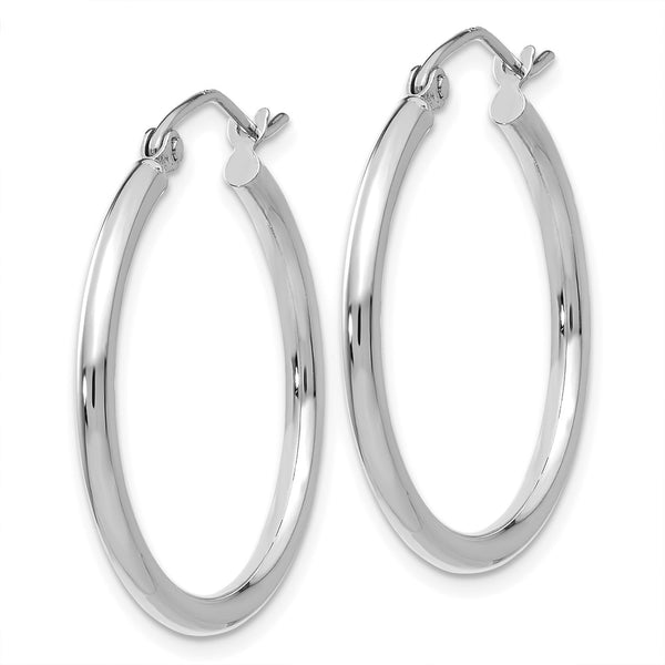 14KT White Gold 25X2MM Hoop Earrings