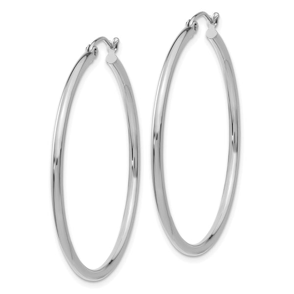 14KT White Gold 40X2MM Hoop Earrings