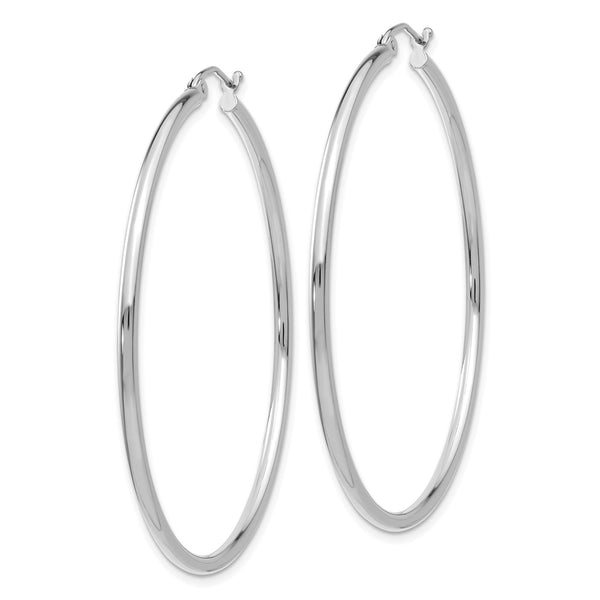 14KT White Gold 50X2MM Hoop Earrings