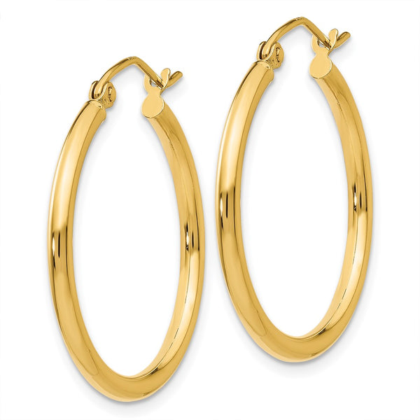 14KT Yellow Gold 25X2MM Hoop Earrings