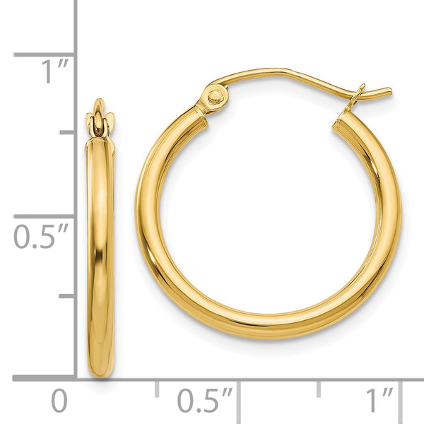 14KT Yellow Gold 20X2MM Hoop Earrings