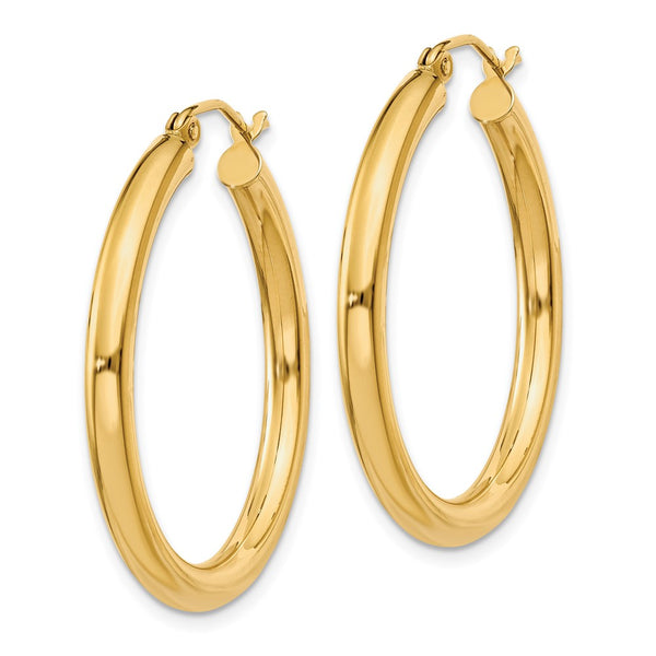 14KT Yellow Gold 30X3MM Hoop Earrings