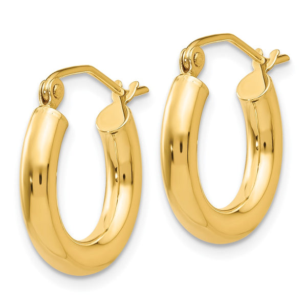 14KT Yellow Gold 16X3MM Hoop Earrings