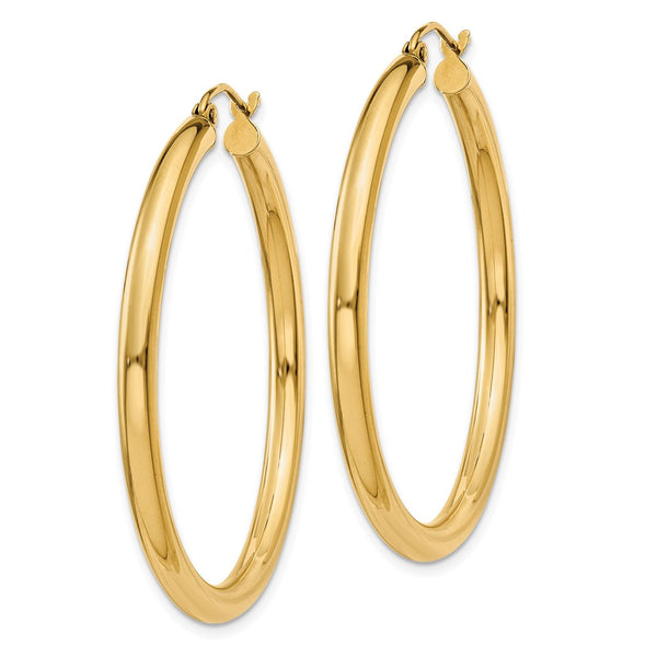 14KT Yellow Gold 40X3MM Hoop Earrings