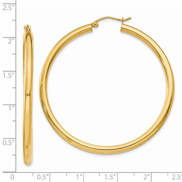 14KT Yellow Gold 50X3MM Hoop Earrings