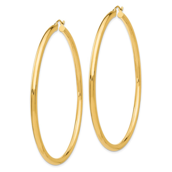 14KT Yellow Gold 65X3MM Hoop Earrings