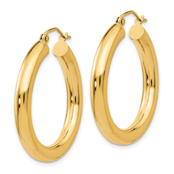 14KT Yellow Gold 30X4MM Hoop Earrings