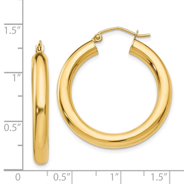 14KT Yellow Gold 30X4MM Hoop Earrings