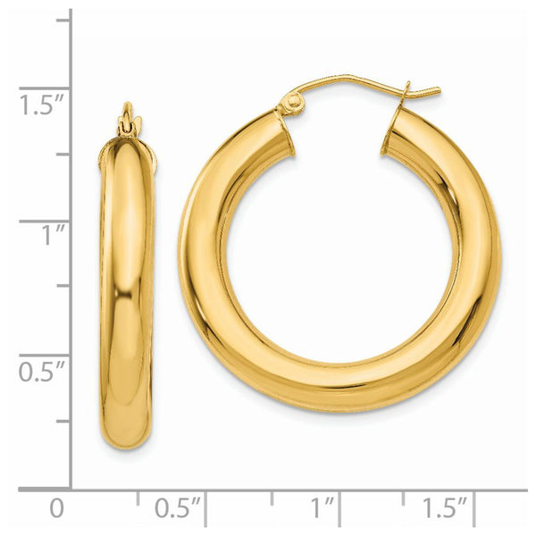 14KT Yellow Gold 30X5MM Hoop Earrings