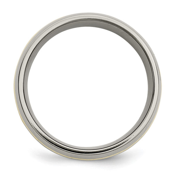 Titanium 14k Yellow Inlay 10mm Polished Band