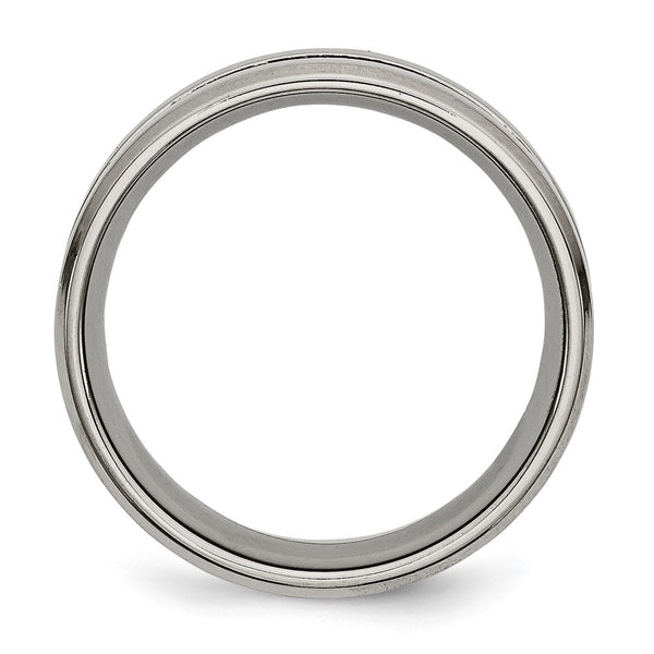 Titanium Grooved 8mm Brushed and Polished Band