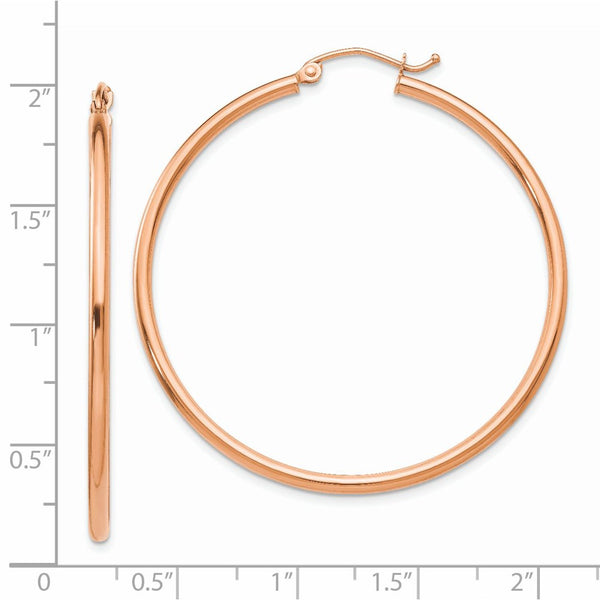 14KT Rose Gold 45X2MM Hoop Earrings