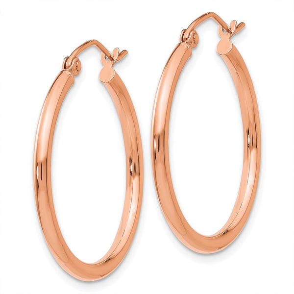 14KT Rose Gold 25X2MM Hoop Earrings