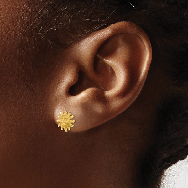 14KT Yellow Gold Sun Stud Earrings