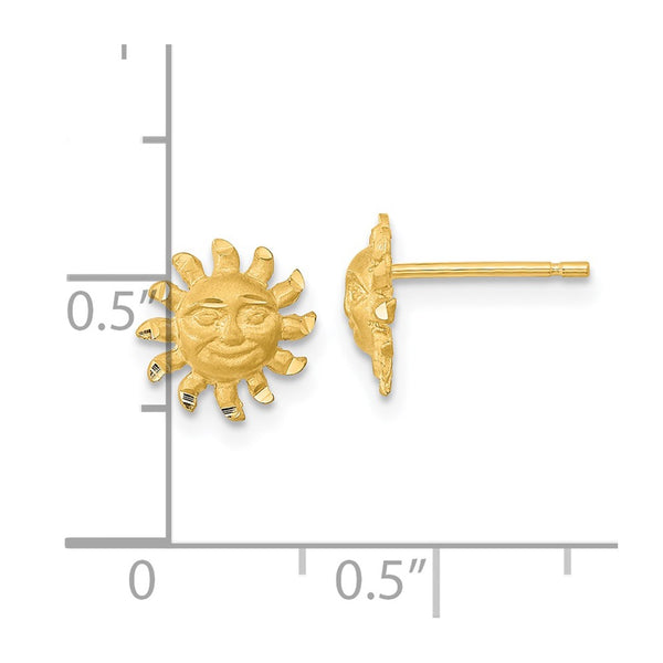 14KT Yellow Gold Sun Stud Earrings