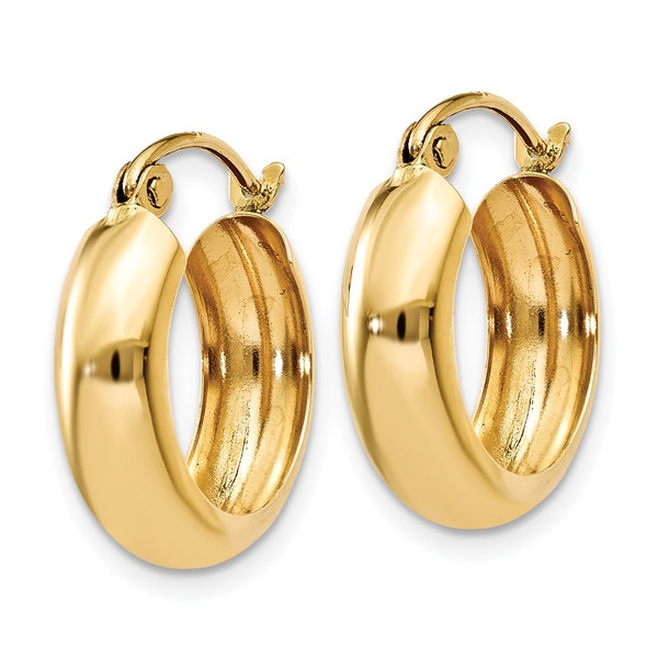 14KT Yellow Gold 10X4.75MM Hoop Earrings