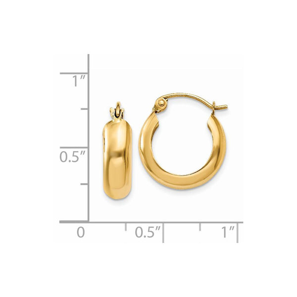 14KT Yellow Gold 10X4.75MM Hoop Earrings