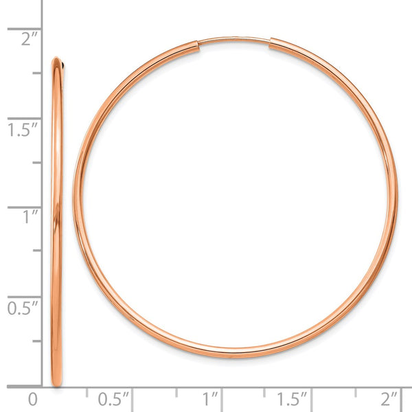 14KT Rose Gold 45X1.5MM Endless Hoop Earrings