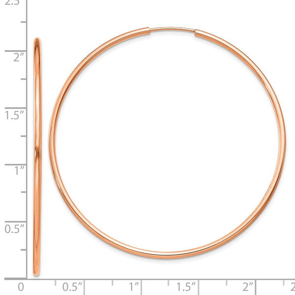 14KT Rose Gold 52X1.5MM Endless Hoop Earrings