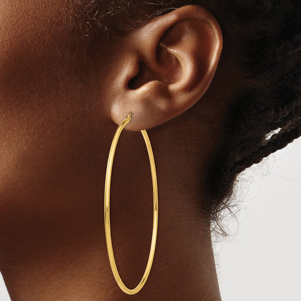 14KT Yellow Gold 70X2MM Hoop Earrings