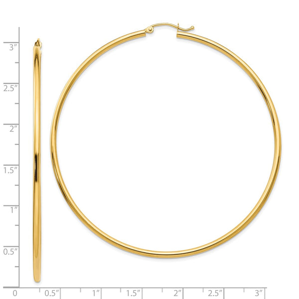 14KT Yellow Gold 70X2MM Hoop Earrings