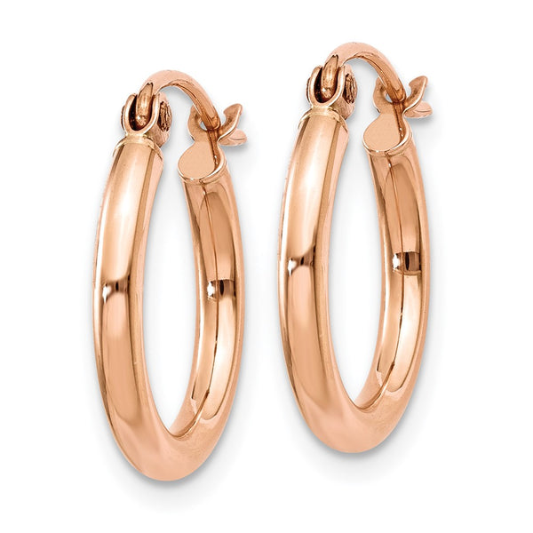 14KT Rose Gold 15X2MM Hoop Earrings