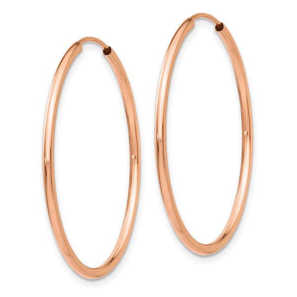 14KT Rose Gold 33X1.5MM Hoop Earrings