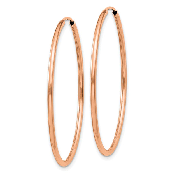 14KT Rose Gold 38X1.5MM Endless Hoop Earrings