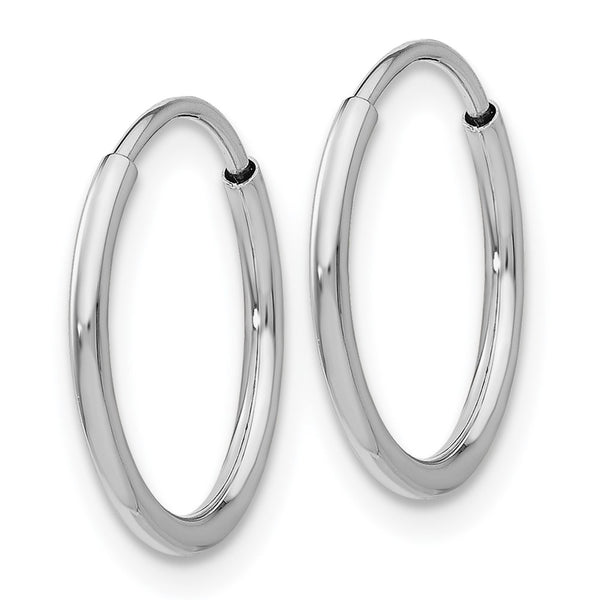 14KT White Gold 14X1.2MM Endless Hoop Earrings