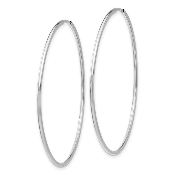 14KT White Gold 47X1.2MM Hoop Earrings