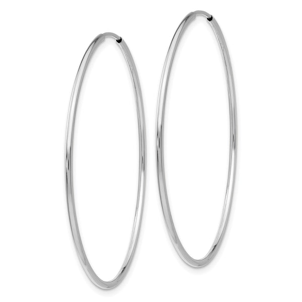 14KT White Gold 44X1.2MM Hoop Earrings