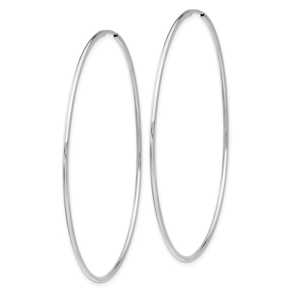 14KT White Gold 59X1.2MM Hoop Earrings