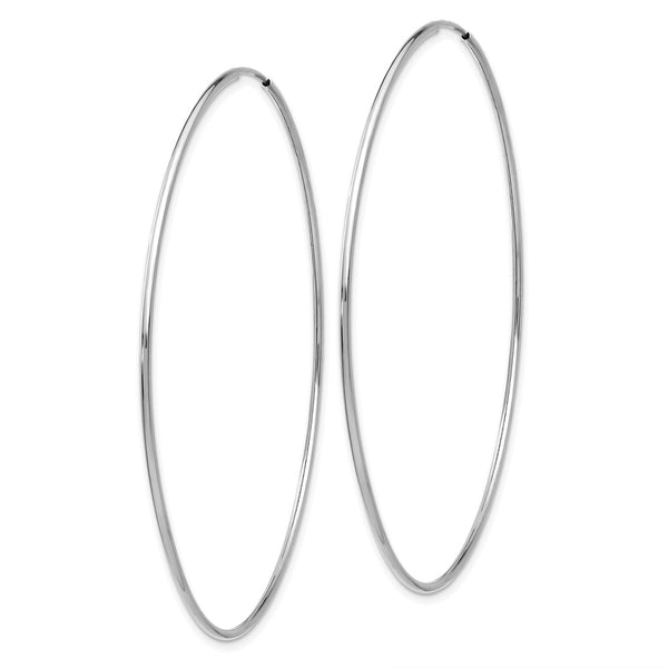 14KT White Gold 74X1.2MM Hoop Earrings