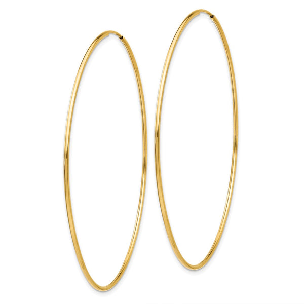 14KT Yellow Gold 62X1.2MM Hoop Earrings