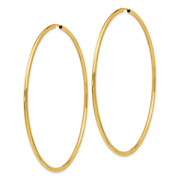 14KT Yellow Gold 69.8X2MM Hoop Earrings