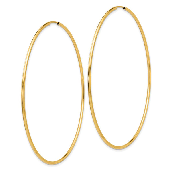 14KT Yellow Gold 70X1.5MM Hoop Earrings