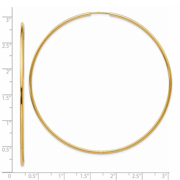 14KT Yellow Gold 70X1.5MM Hoop Earrings