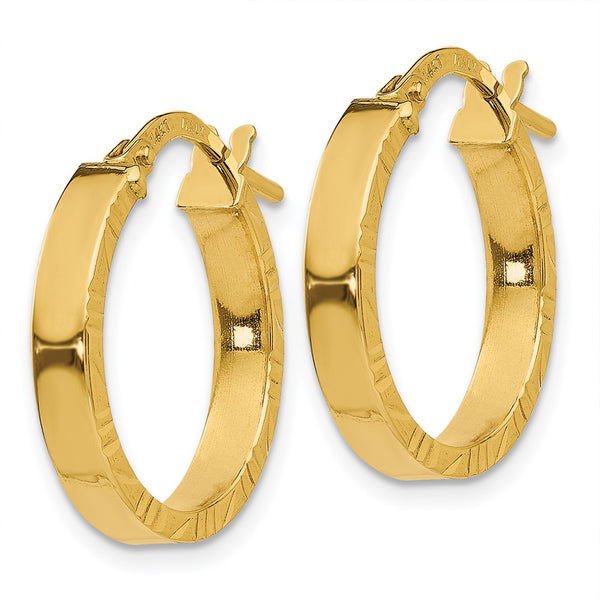 14KT Yellow Gold 18X3MM Hoop Earrings