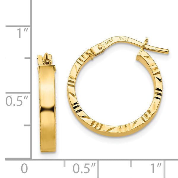 14KT Yellow Gold 18X3MM Hoop Earrings