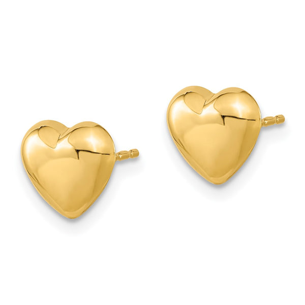 14KT Yellow Gold 7.8X8.6MM Heart Earrings