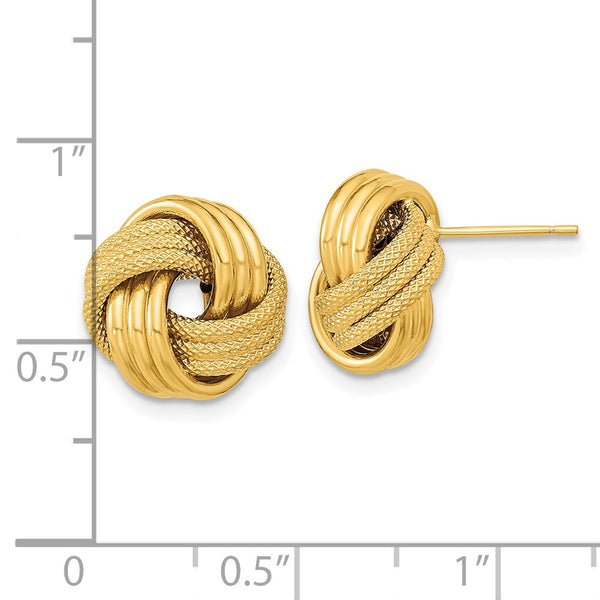 14KT Yellow Gold Love Knot Earrings