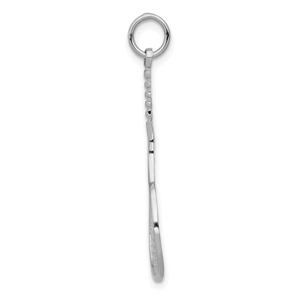 14k White Gold Tennis Racquet Charm