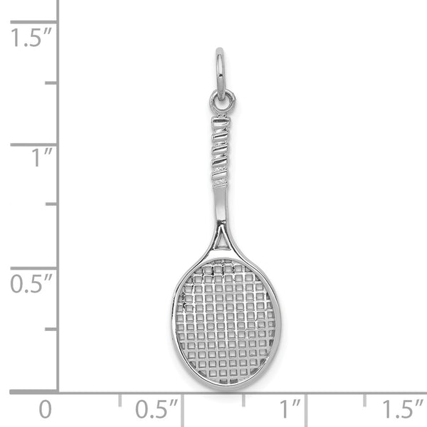 14k White Gold Tennis Racquet Charm