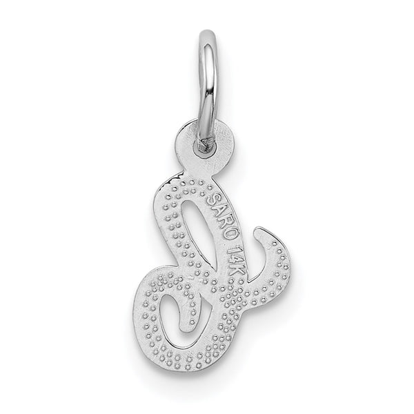 14KT White Gold 16X7MM Initial Pendant; Initial C. Chain not Included