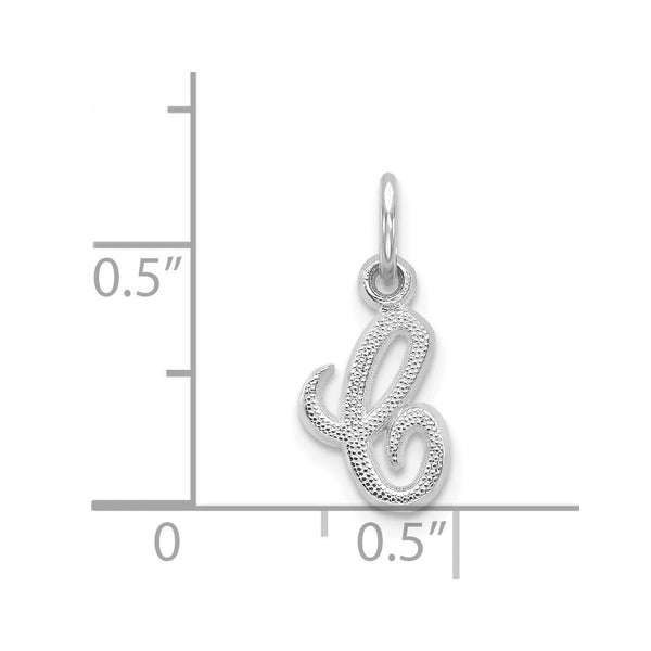 14KT White Gold 16X7MM Initial Pendant; Initial C. Chain not Included