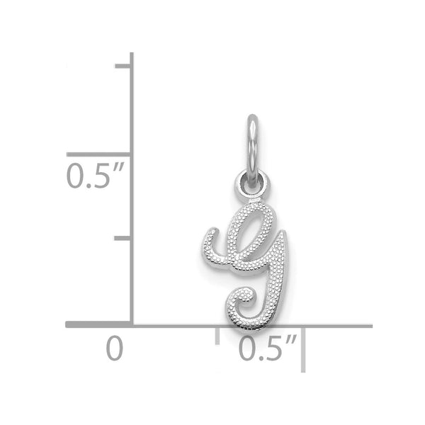 14KT White Gold 16X7MM Initial Pendant; Initial G. Chain not Included