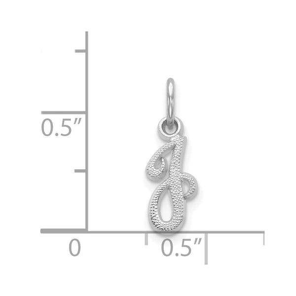 14KT White Gold 16X7MM Initial Pendant; Initial J. Chain not Included